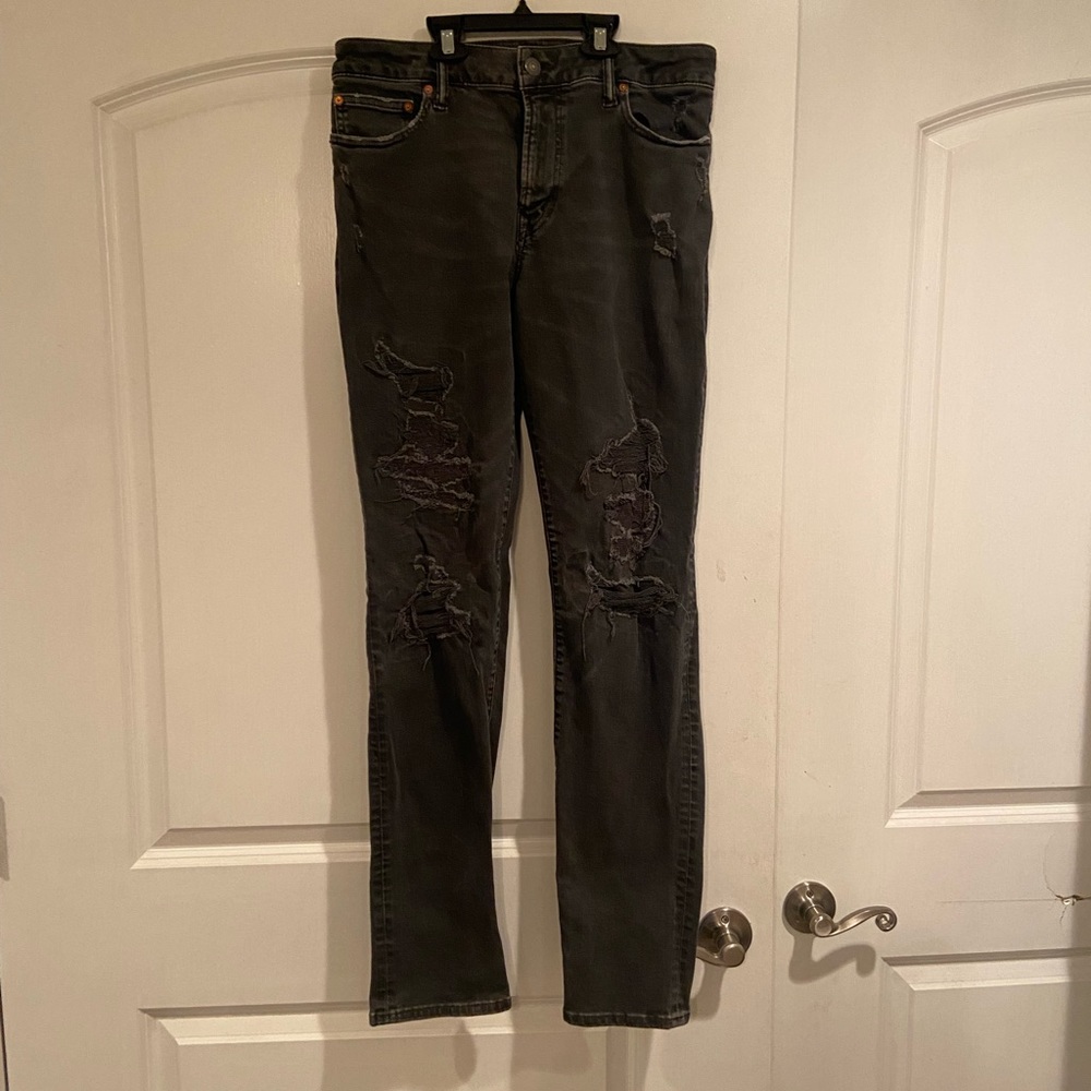 Mens American Eagle black/washed Skinny Jeans, size 32x34, like new